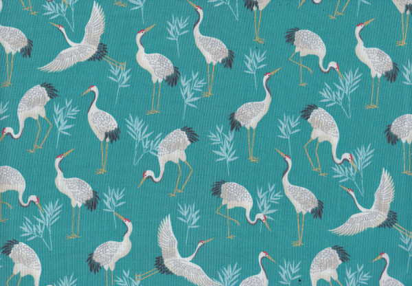 Michiko Cranes Turq/ Reststück 30 x 110 cm