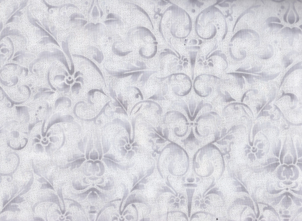 Damask White Silver