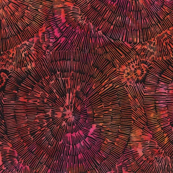 Batik Baumringe Schwarz-Pink