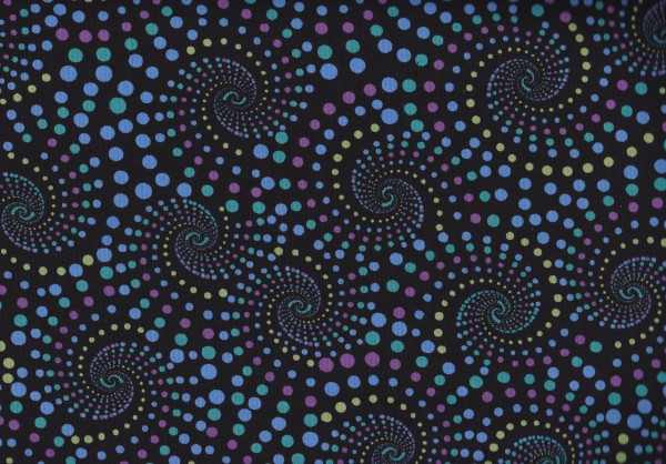 Black-multi dotted spirals