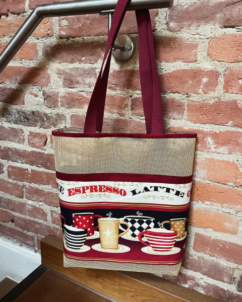 Tasche aus Vinylmesh " Kaffeeklatsch"
