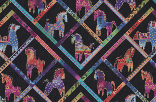 Laurel Burch fabrics, Stoff mit Pferden