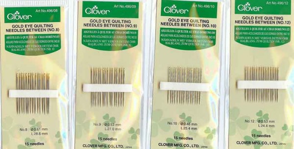 Clover Quiltnadeln Nr 9 mit Goldöhr