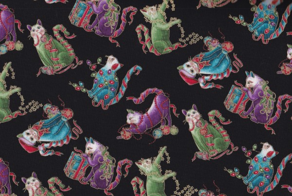 Black-multi mini playful cats