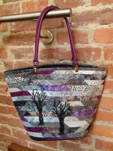 Tasche Bäume Grau Lila