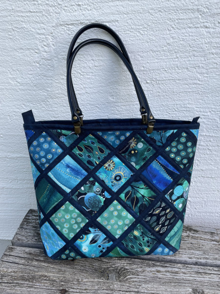 Tasche mit Stoffen aus der Serie Ebb & Flow, fabrics @ Essoldodesign, Tasche " Meeresrauchen"Ebb and Flow