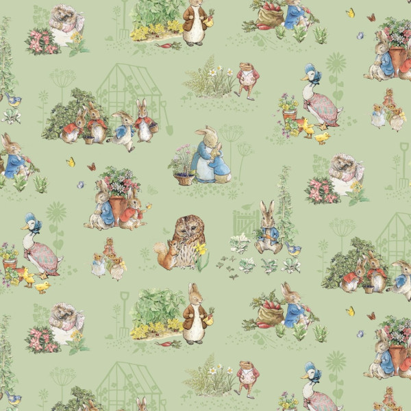 Peter Rabbit and Friends, Patchworkstoff aus der Serie Patar Rabbit von Beatrix Potter