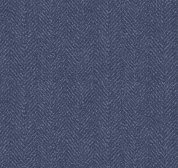 Kuscheliges Baumwollflanel in Blau mit Fischgradmuster