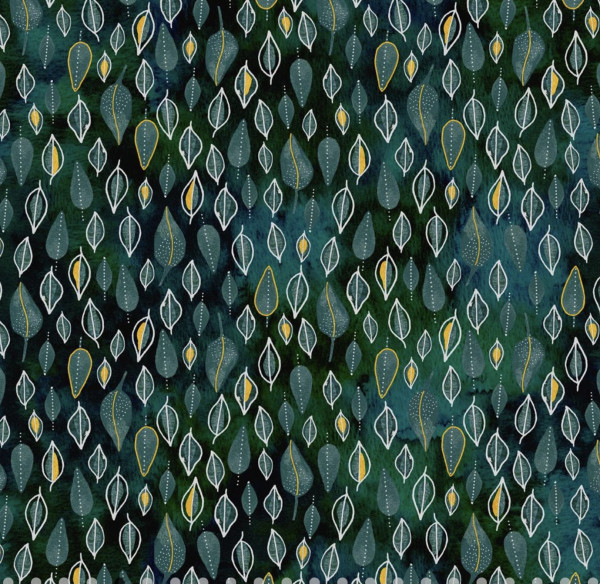 Stoff mit Blätter aus der Serie Ebb & Flow von Essoldo design, Ebb & Flow Fabrics