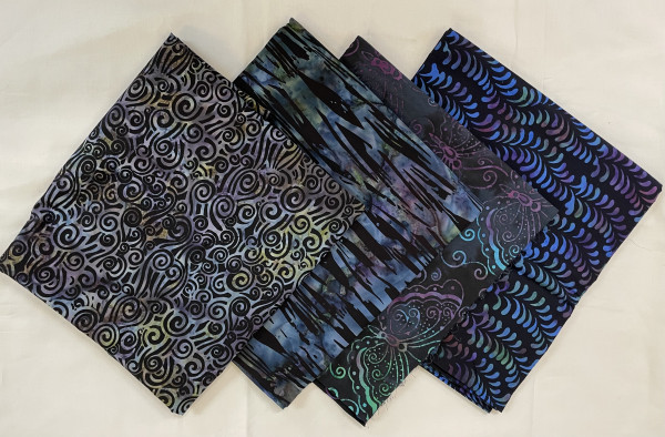 Paket mit 1 m Stücken Batik ( 4 m )/ Nur 1 Paket vorhanden