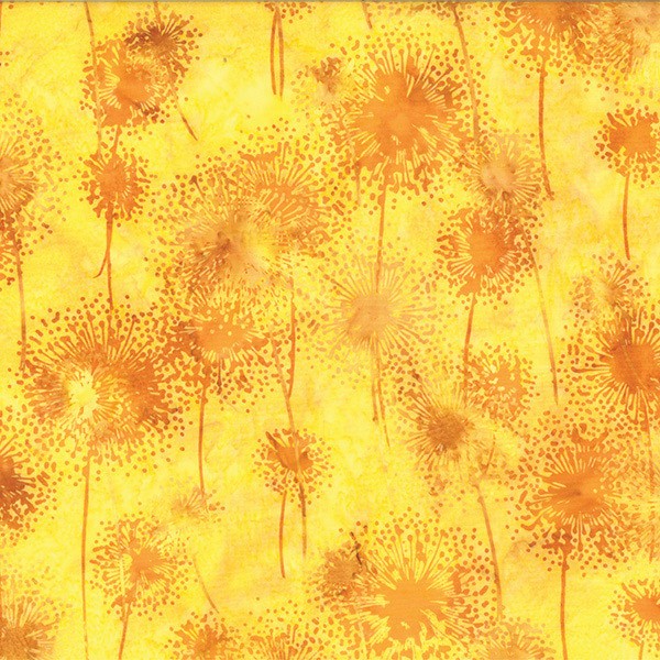 Batik Pusteblume Gelb-Ocker